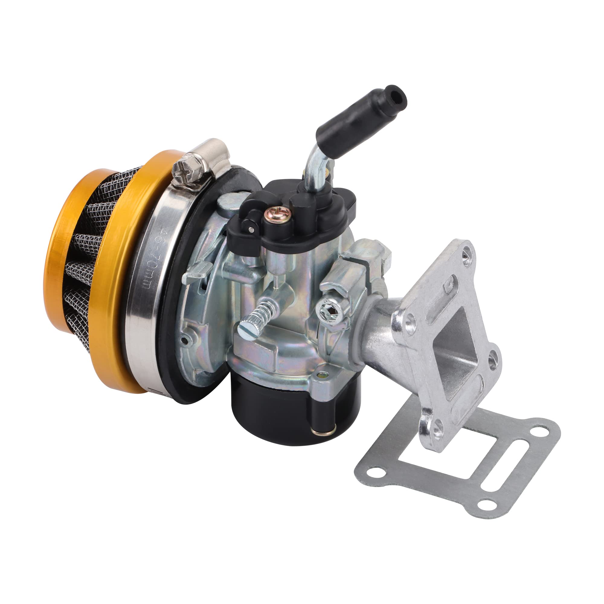 Goofit 19Mm Carburetor With 58Mm Air Filter For 2 Stroke 37Cc 39Cc 49Cc 66Cc 70Cc 80Cc Engine Motorized Bicycle Bike Pocket Bike Scooter Quad Atv