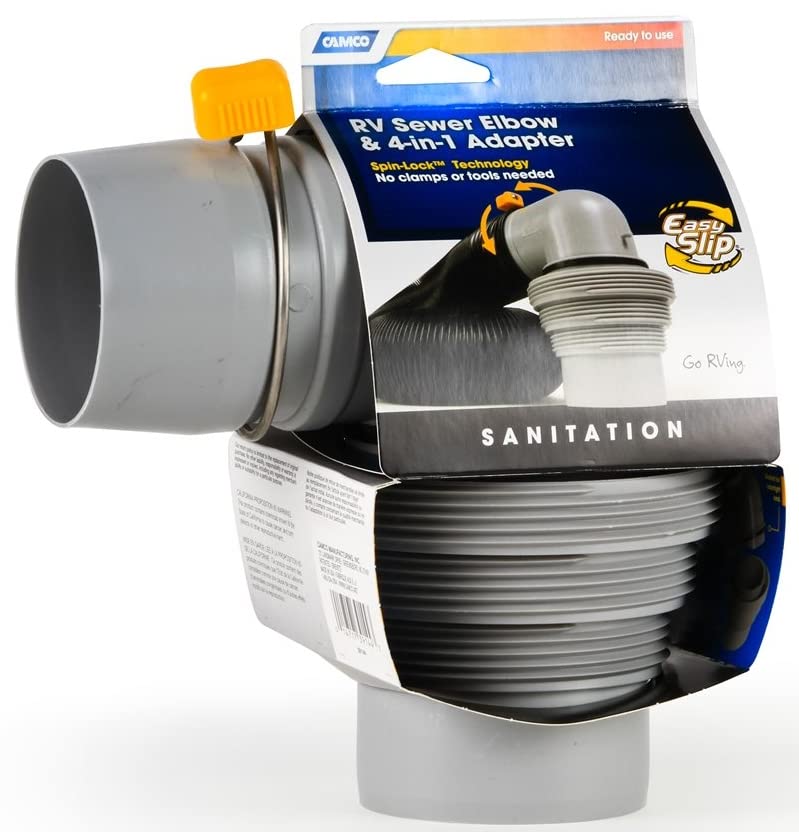 Camco 39144 Easy Slip Sewer Elbow & 4-In-1 Adapter