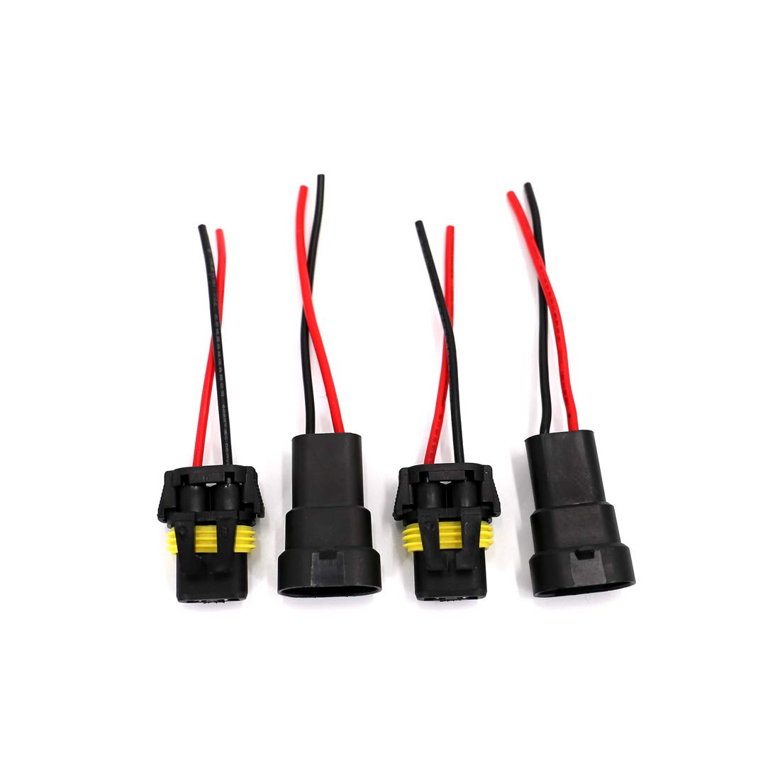 Utsauto 2Set 9005 9006 H10 Wire Connectors Female & Male Adapter Wiring Harness Sockets Wire 12V For Headlights Fog Lights