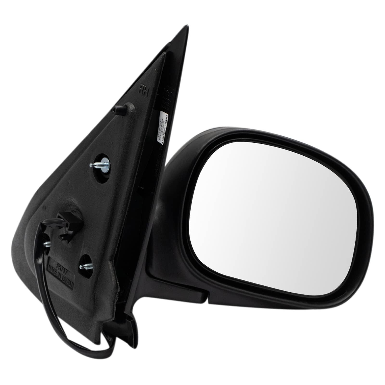 Trq Right Mirror With Heat With Smooth Black Cover Passenger Side Compatible With 1997-2002 Ford Expedition Fo1321201