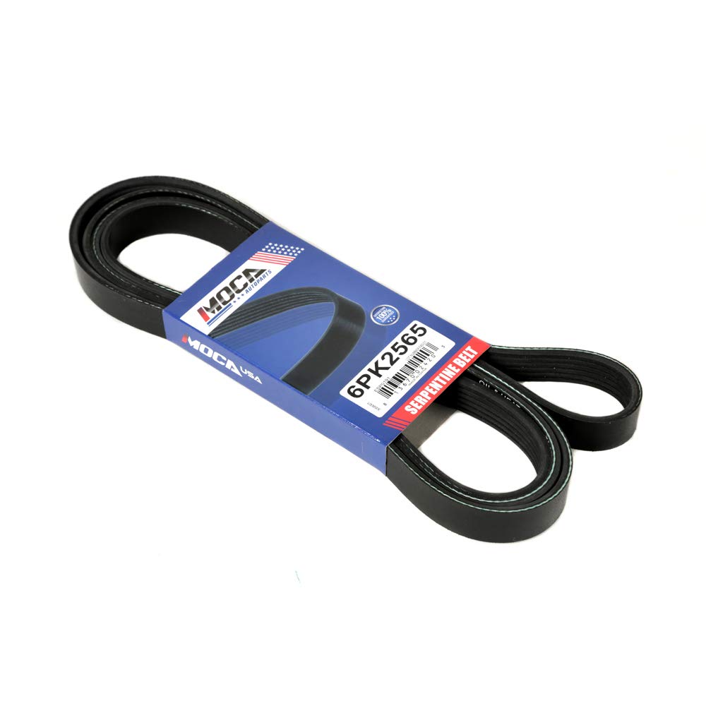 MOCA 6PK2565 EPDM Serpentine Belt for 03-05 Ford Explorer & Mercury Mountaineer 4.6L & 08-11 Mitsubishi Lancer 2.0L 2.4L & 95-00