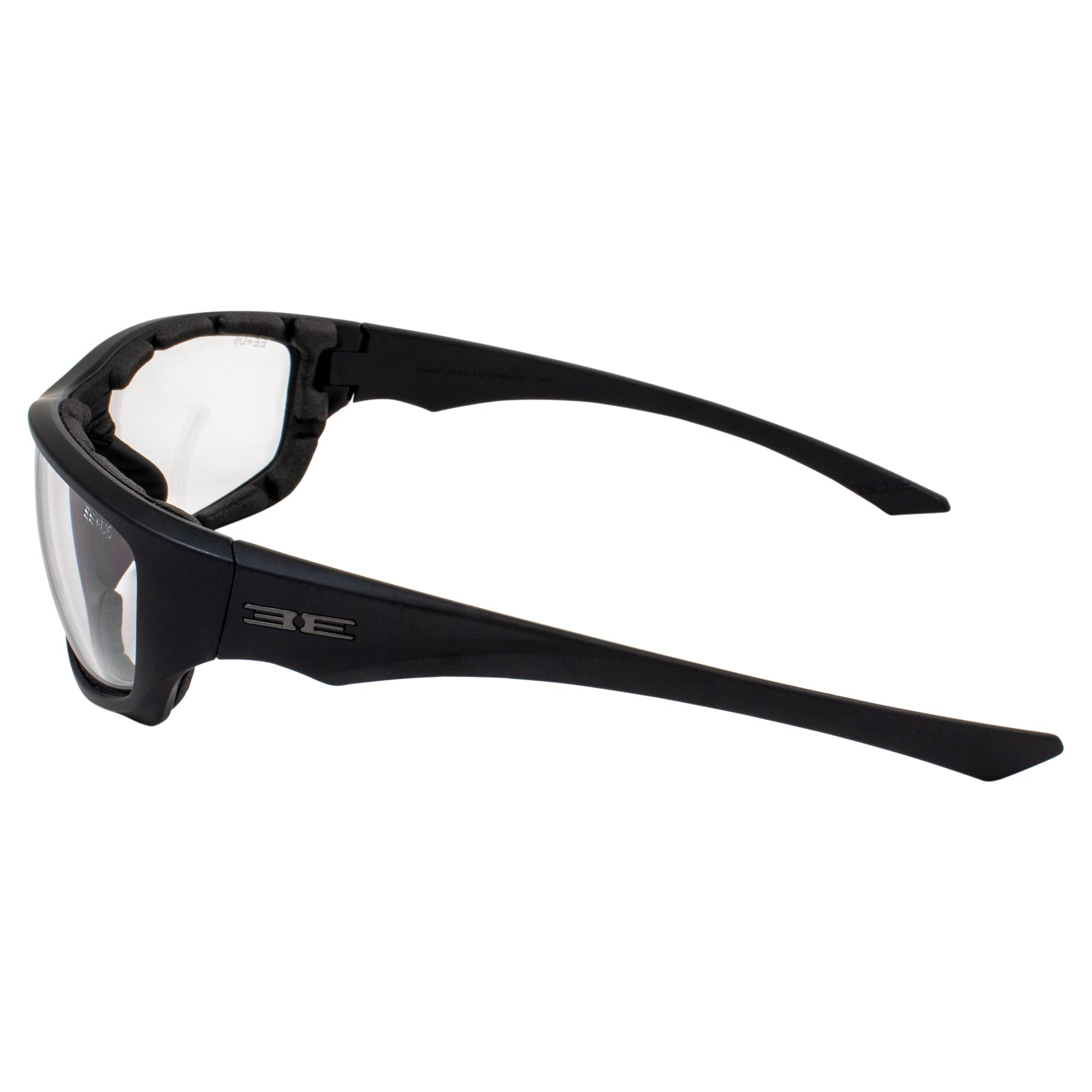 Epoch Eyewear Foam-3 Padded Motorcycle Sunglasses 2 Pair Black Frames With Smoke Lens & Clear Lenses