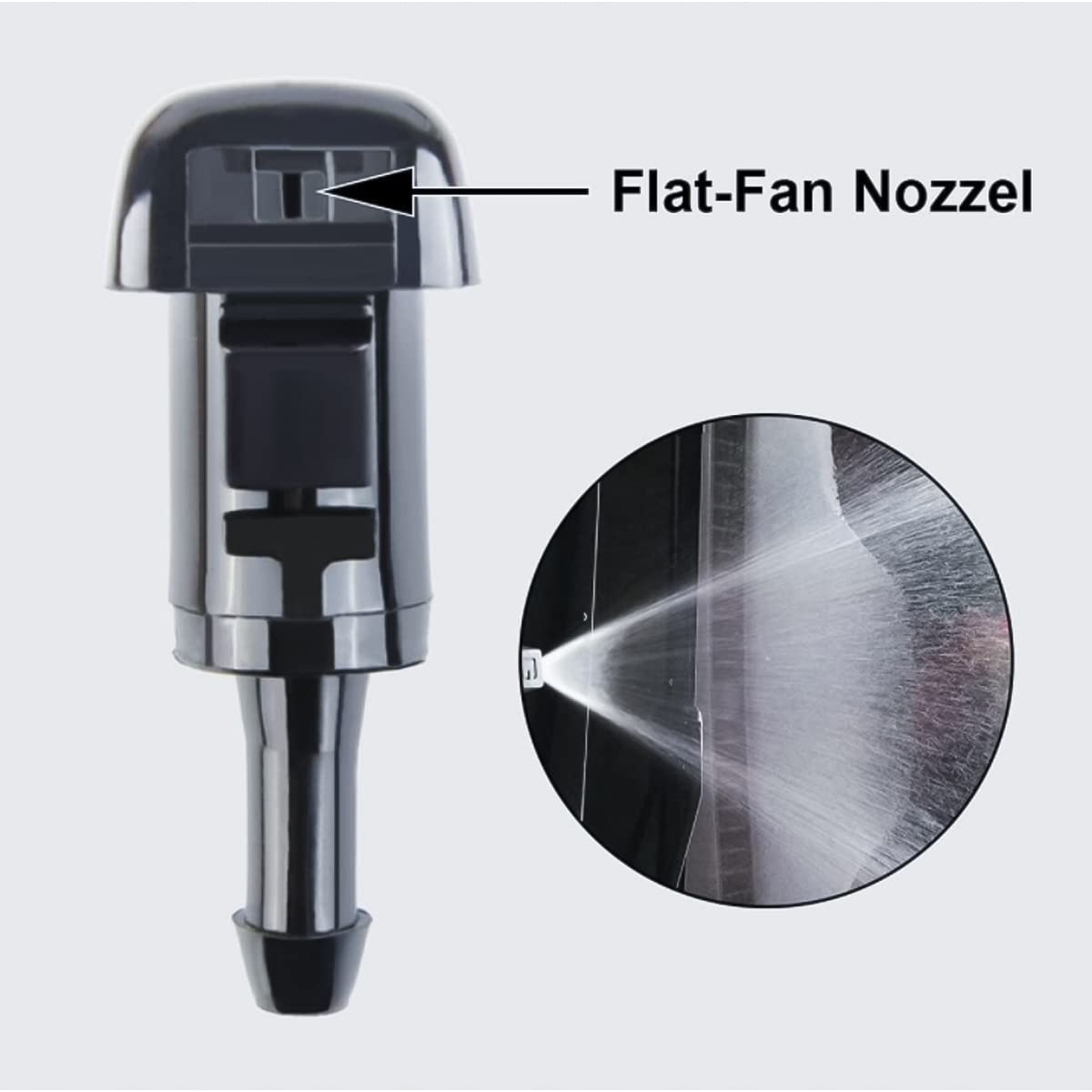 Auceli Windshield Washer Hose Kit, 3 Pcs Hose Connectors, 4 Fan Nozzles, 2M Washer Fluid Hose, 4 Rubber Gaskets, Connect Car Wat