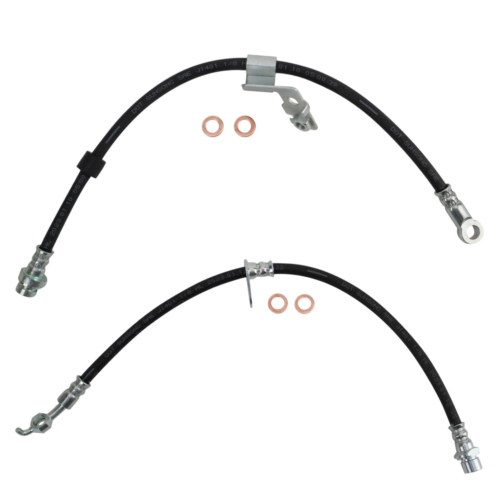 Trq Front Brake Hose Set Compatible With 1996-2003 Toyota Rav4