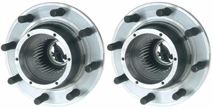 Trq Front Wheel Hub Bearings Assembly Set Compatible With 2005-2009 Ford F-250 Super Duty 2005-2010 F-350 Super Duty