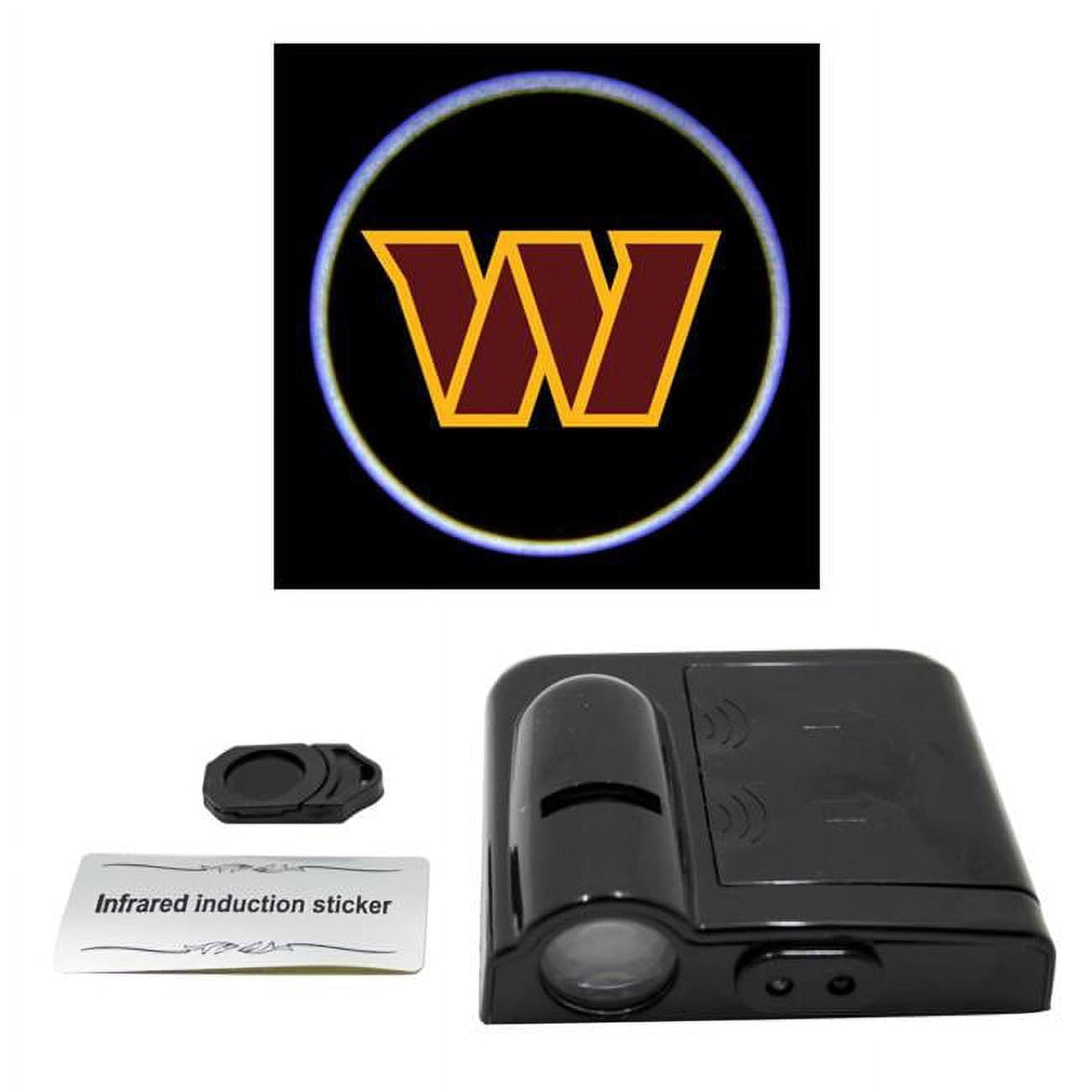 Sporticulture Washington Commanders Led Car Door Light - Officially Licensed Nfl Wireless Projector - Show Your Team Pride - Bat