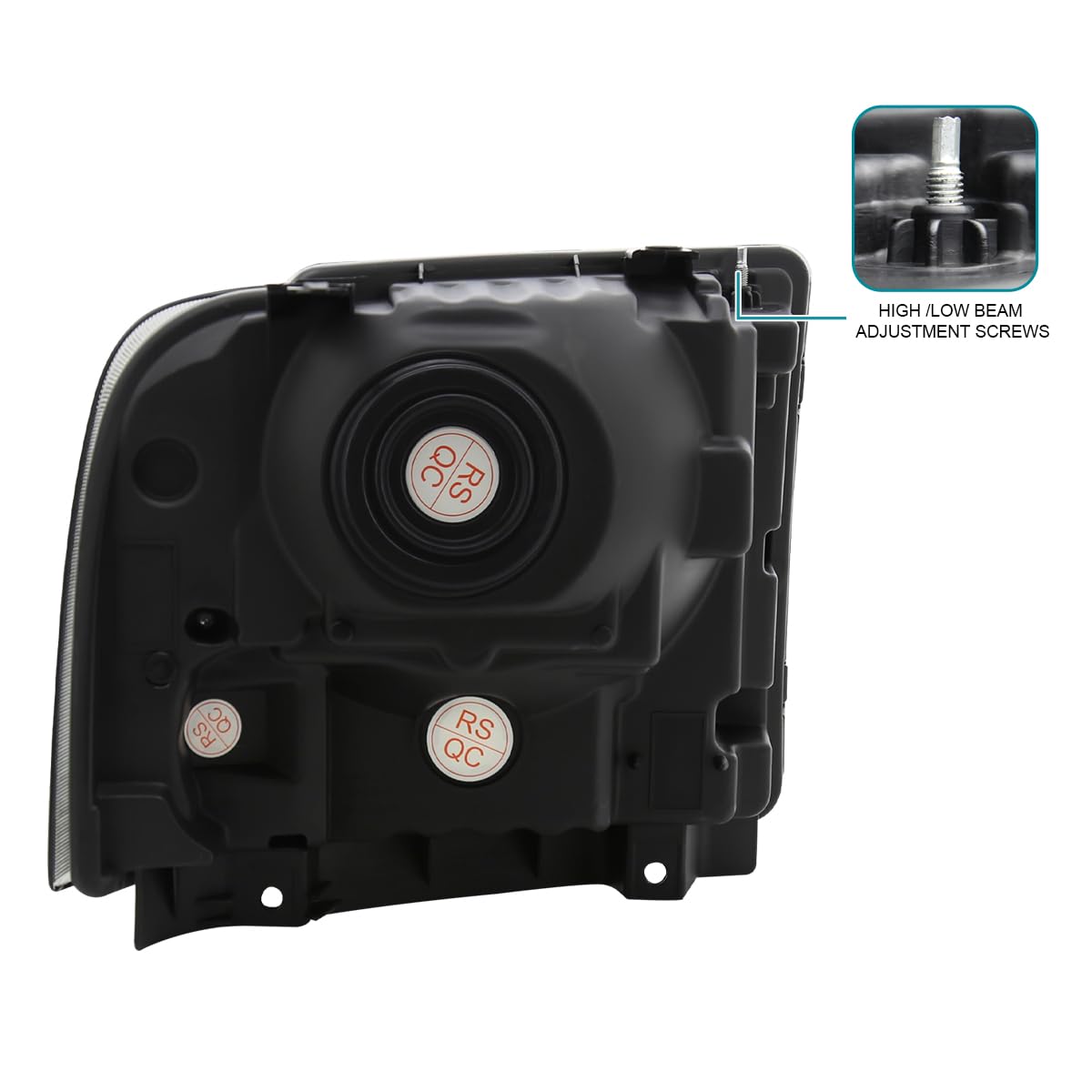 Spec-D Tuning Smoke Lens Headlights Compatible With 2005-2007 Ford F250 F350 F450 F550 Super Duty, 2005 Ford Excursion, L+R Pair