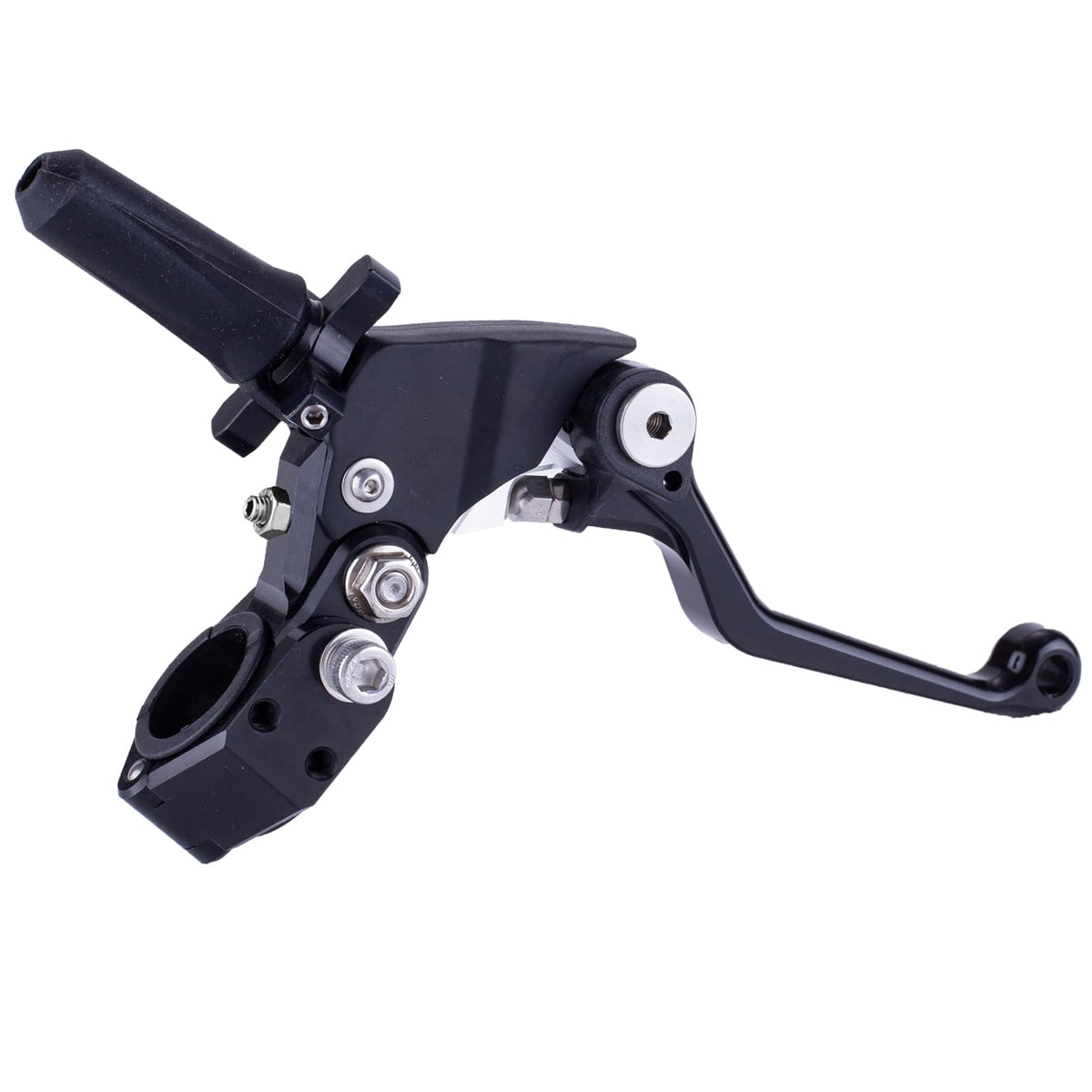 Pro Caken 7/8' 22Mm Universal Motorcycle Aluminum 360 ° Alloy Foldable Clutch Handle With Mounting Seat For Motorcycle Street Sport Dirt Pit Mini Bikes Scooter Atv -Black