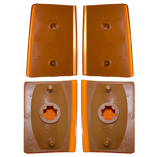 Brock Replacement Driver and Passenger 4 Pc Set Upper & Lower Signal Side Marker Reflector Lights Compatible with 1988-1993 C1500 C2500 K2500 K3500 Pickup Truck