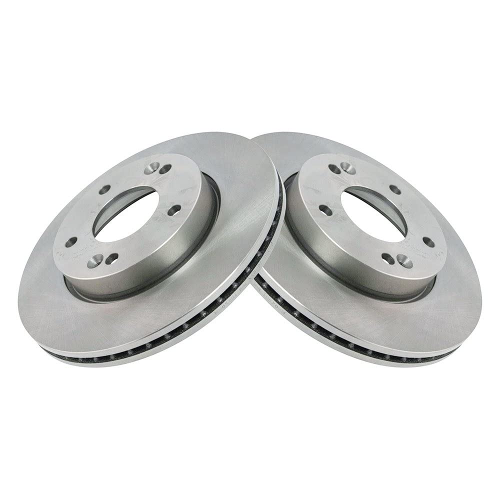 Trq Front Brake Rotors Set Vented Compatible With 2010-2011 Kia Soul