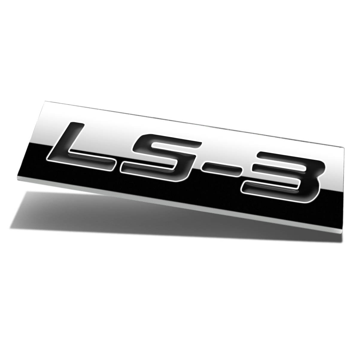 Auto Dynasty Chrome Finish Metal Emblem Ls3 Badge (Black Letter)