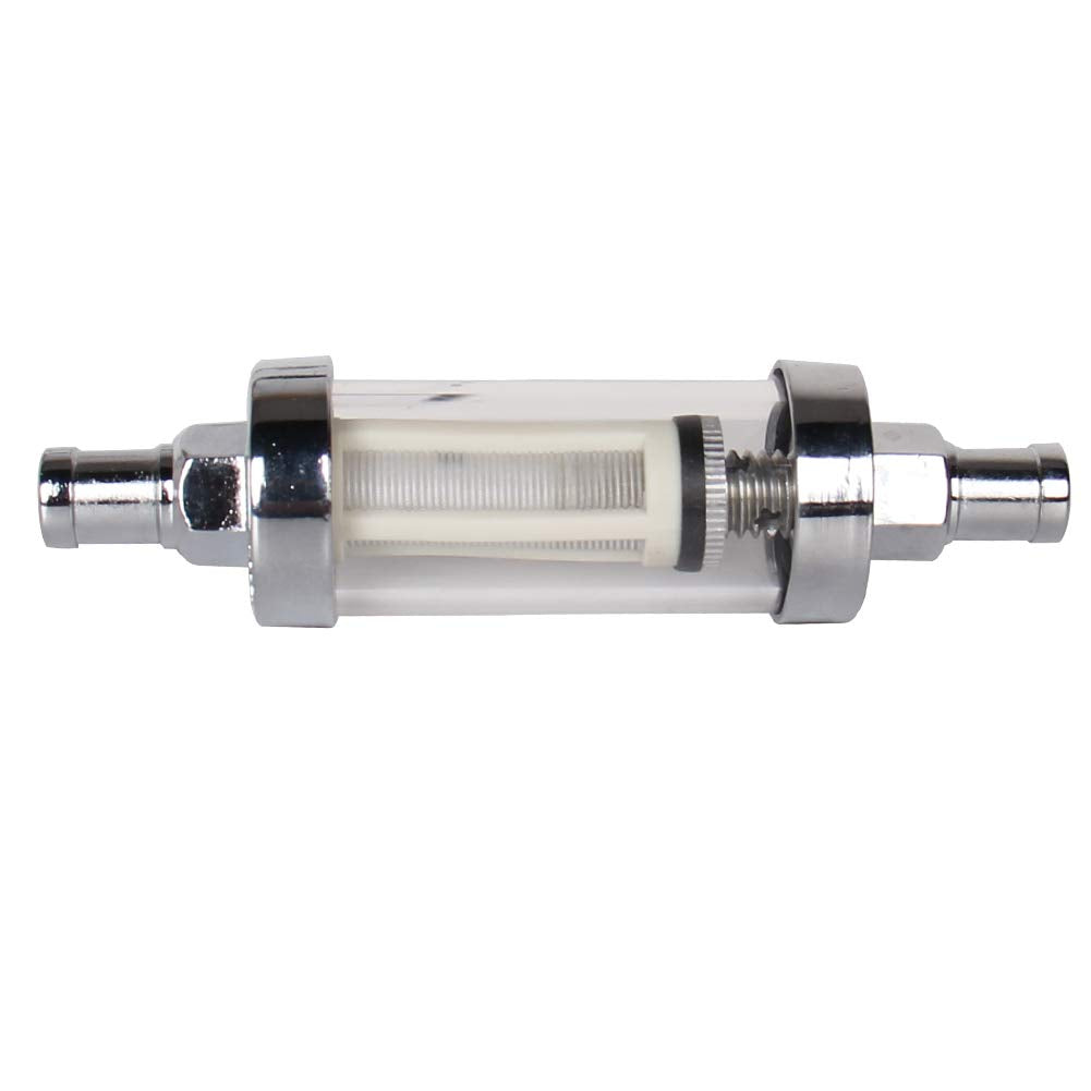 Carbole 9748 Universal 3/8'' Inlet/Outlet Fuel Pump Filter Clear View - Glass-5 Pcs