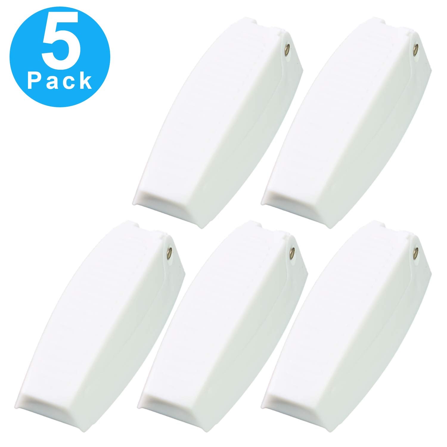 Leisure Coachworks 5 Pack White - Baggage Door Catch - Clip - Holder - For Rv, Trailer, Camper, Motor Home Baggage Doors (5-Pack, White)