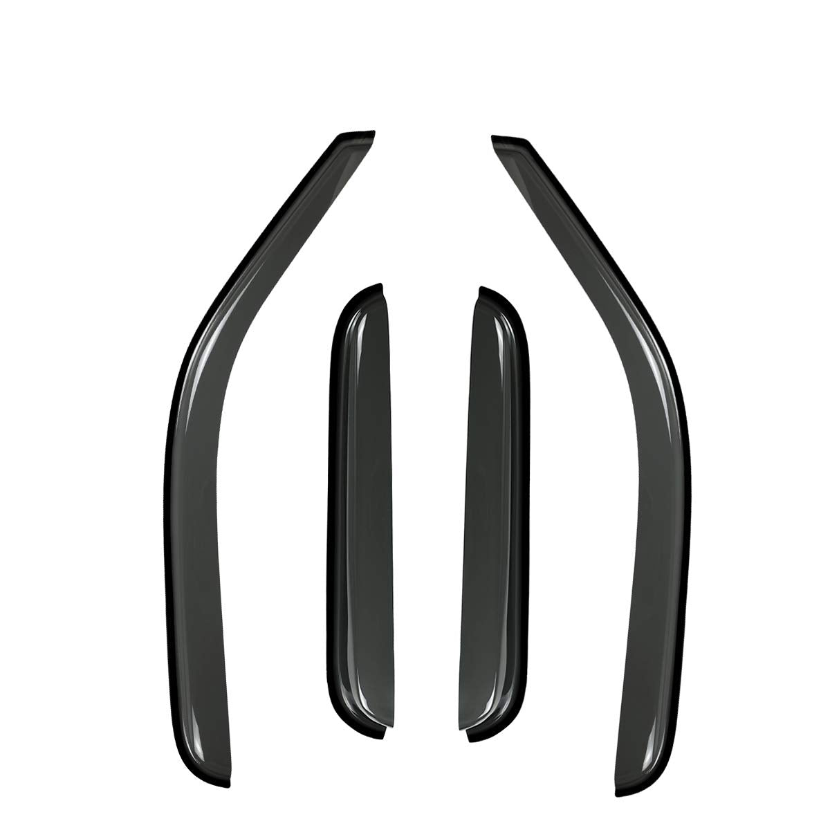 Deebior 4Pcs Original Outside Mount Style Window Rain Guards Durable Side Window Wind Deflectors Dark Smoke Vent Window Visors F