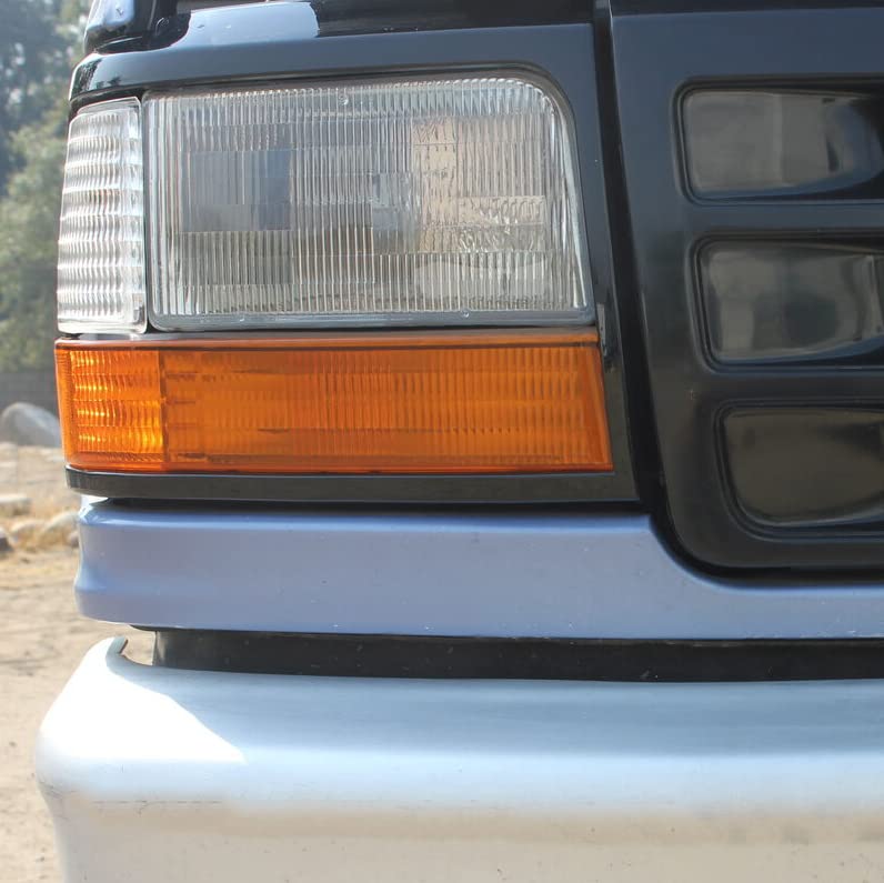 Ecotric Headlights Headlamps Trim Bezel Black Compatible With 1992-1997 F250 F350 F450 Truck & 1992-1996 Bronco F150 Pickup Truck Replacement For Part Number Fo2513135 Fo2512131