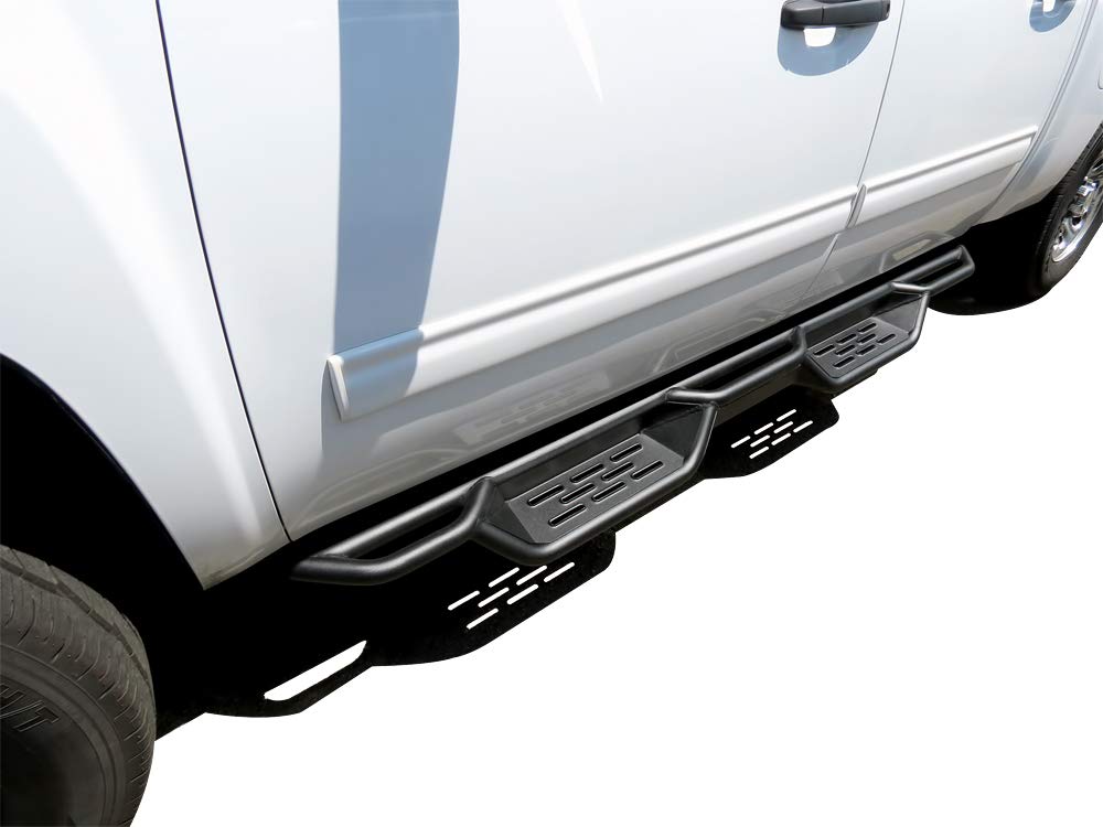 Aps Black 6 Inches Tubular Drop Down Style Bars Running Boards Compatible With Chevy Silverado Gmc Sierra 1500 2007-2018 Crew Ca