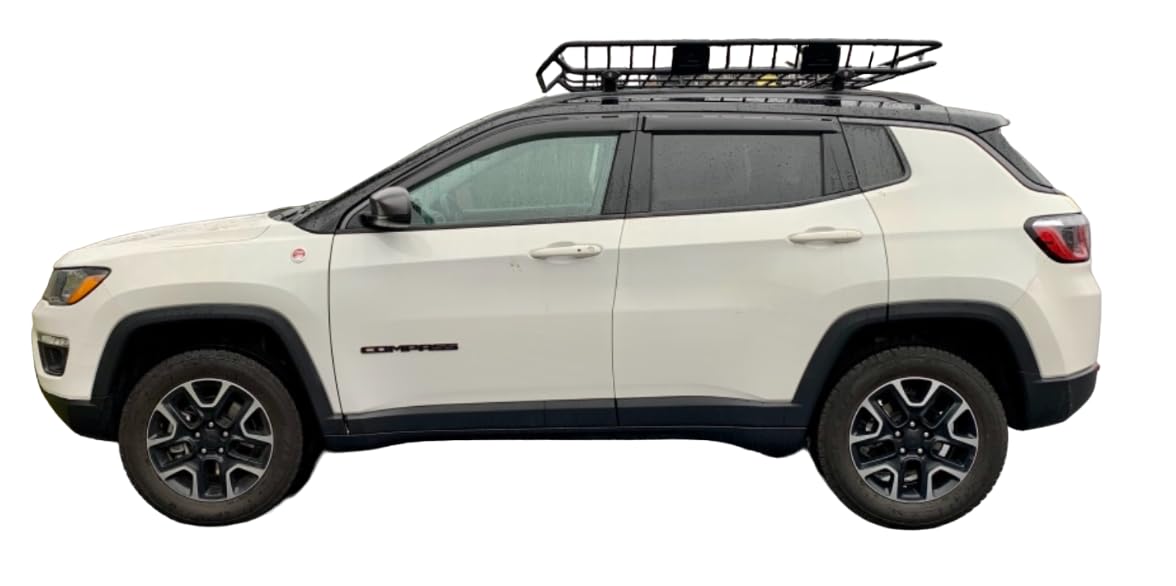 2017-2025 Tape-On Side Window Deflector Visors Compatible With Jeep Compass Smoke Tinted Rain Guards 2018 2019 2020 2021 2022 20