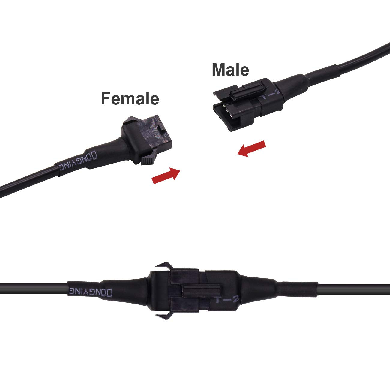 Yilaie 2 Pcs 47 Inch Extension Cables For Use With Led Rock Lights, Rgb Neon Accent Kits For Led Motorcycle Atv, Suv Car Light M