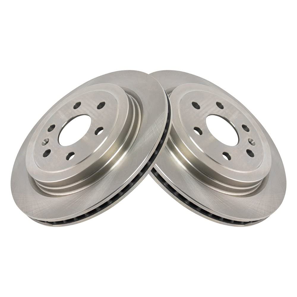 Trq Rear Brake Rotors Set Vented Compatible With 2010-2016 Cadillac Srx
