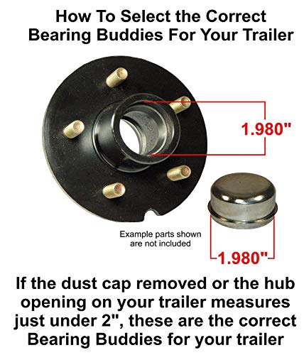 Bearing Buddy Stainless Steel Bearing Protectors (1.980'' Diameter) With Auto Check With Bras - Pair