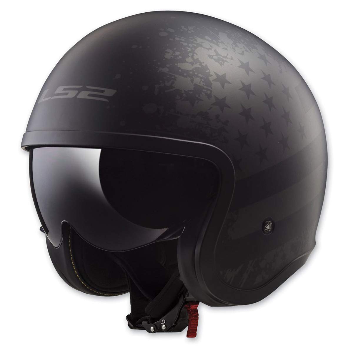 LS2 Helmets Open Face Spitfire Helmet (Black Flag Matte - X-Large)
