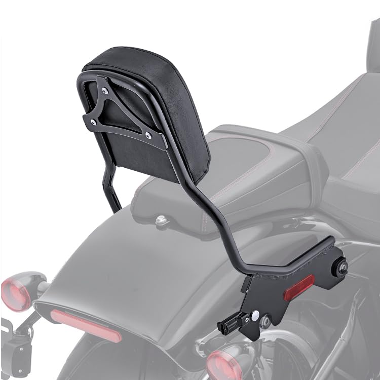 Xjmoto Wsays Standard Height Sissy Bar Detachable Upright Passenger Backrest Compatible With Harley Softail Flde Flhc Flhcs Flsl Fxbb Fxbbs And Fxst 2018-2024 Models, Gloss Black
