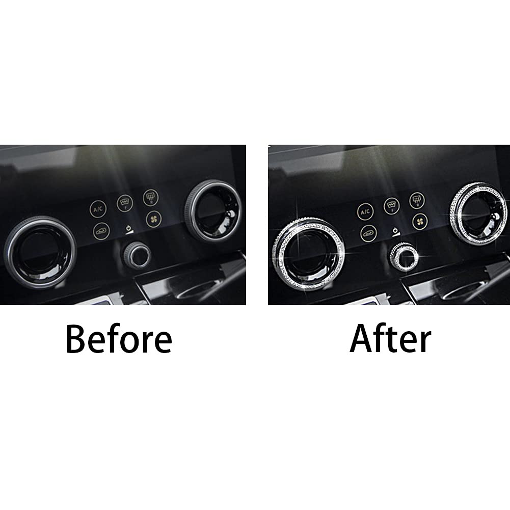 MICROCK Bling Accessories for Range Rover Evoque 2020-2022 and Velar 2018 2019 2020 2021 2022 Air Conditioner Switch knob Cover