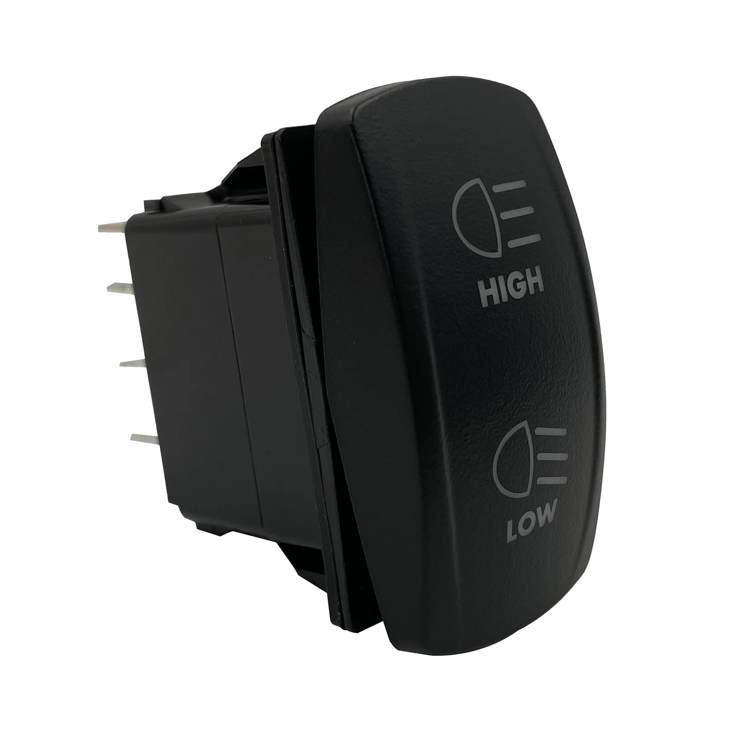 Bacautoparts 12V 24V Red High Low Beam Headlight Rocker Switch With Wires 7Pin On-Off-On Dpdt 3 Way Toggle Switch For Car Truck Can Am Commander Suv Off Road Vehicle Rzr Dash Replacement Switch