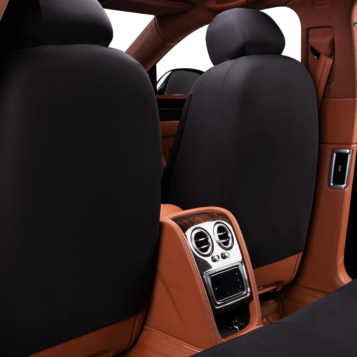 Flying Banner Butterfly Car Seat Covers Ful Set Fashion Universal Lady Woman Female Rear Bench Split Colorized (Black Rose Red,