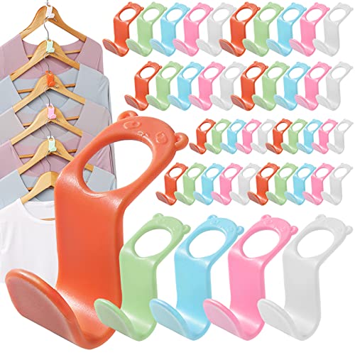 Slmt Clothes Hanger Connector Hooks 50Pcs Panda Shaped Space Saver Hanger Extender Hooks Closet Organizer For Plastic Hangers Ve