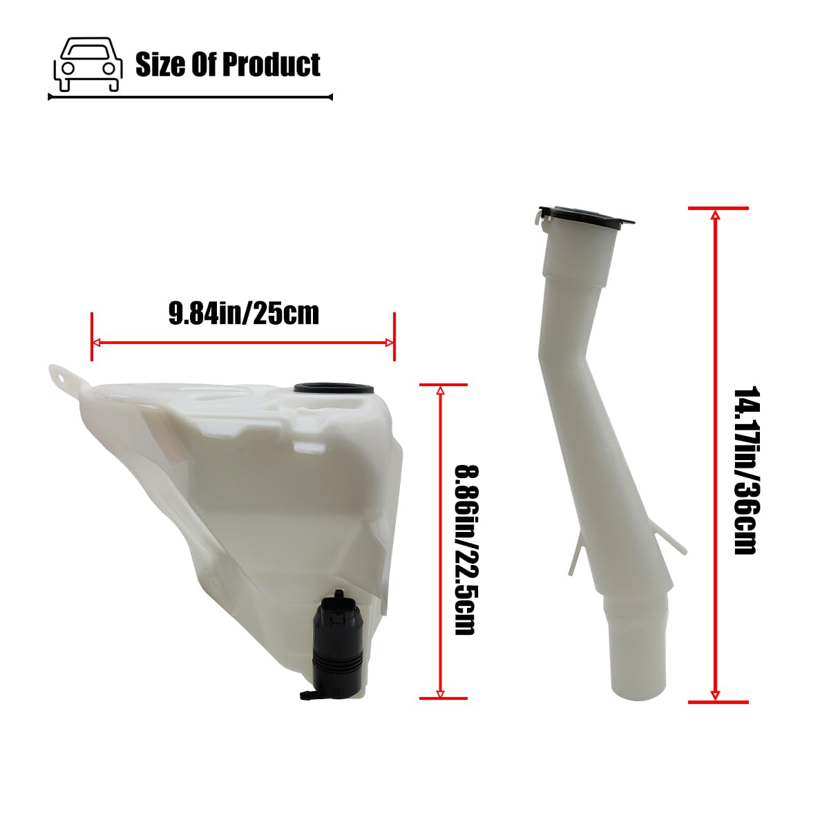 LXROAR01 Windshield Washer Reservoir Compatible with Toyota Tacoma 1998 1999 2000 2001 2002 2003 2004, Washer Tank for 853150406