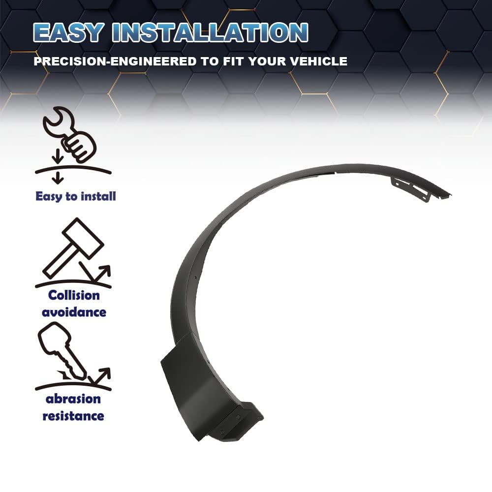 PIT66 Fender Flare Molding, Compatible with Ford Explorer 2011 2012 2013 2014 2015 Front Right 52171BY