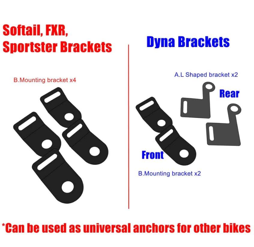 FVMOTO Universal Saddlebags Saddle Luggage Storage Bag Compatible with Harley Softail Dyna Street Bob Wide Super Glide FXR FXLRS