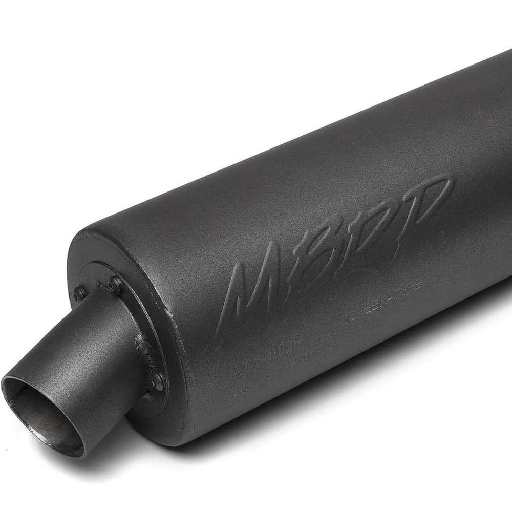 Mbrp At-6010Sp Straight Core Universal Slip On Muffler Exhaust, Moderate Sound, Made Of Black Coated Aluminized Steel