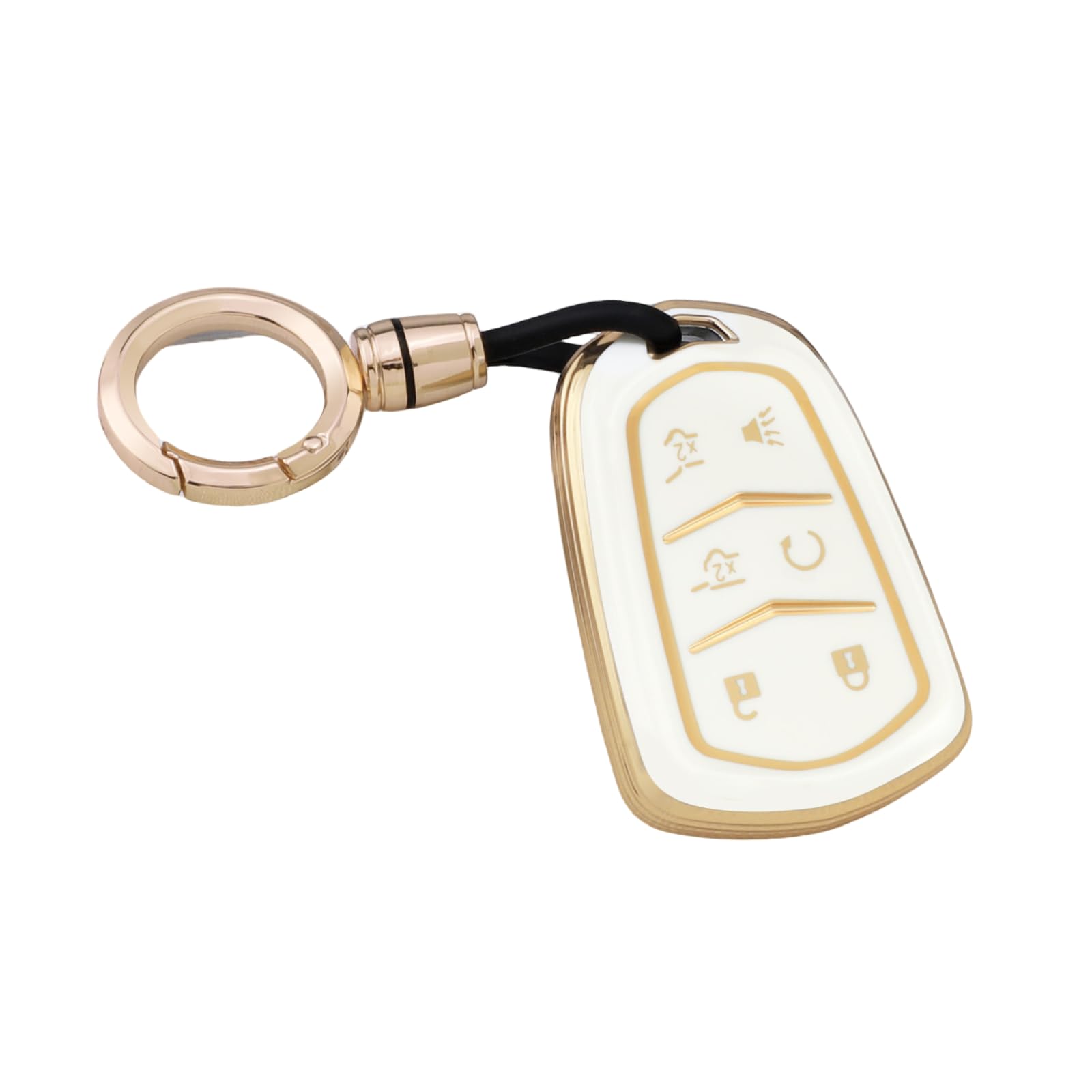 Pifoog Escalade Key Fob Cover For Cadillac 2020 2019 2018 2017 2016 2015 6 Buttons Car Key Shell Case With Keychain Ring Full Pr