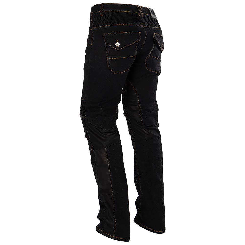2019 Men Motorcycle Riding Jeans Armor Racing Cycling Pants With Upgrade Knee Hip Protector Pads (Black, L=32)
