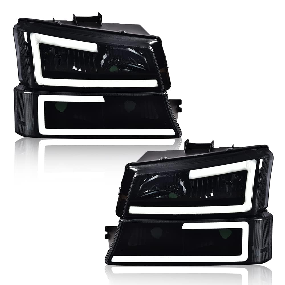 Pit66 Led Headlight Assembly Compatible With Chevy Silverado 1500 2500 3500 Hd Model 2003-2006 Fit Avalanche 1500 2500 Fit No Cl