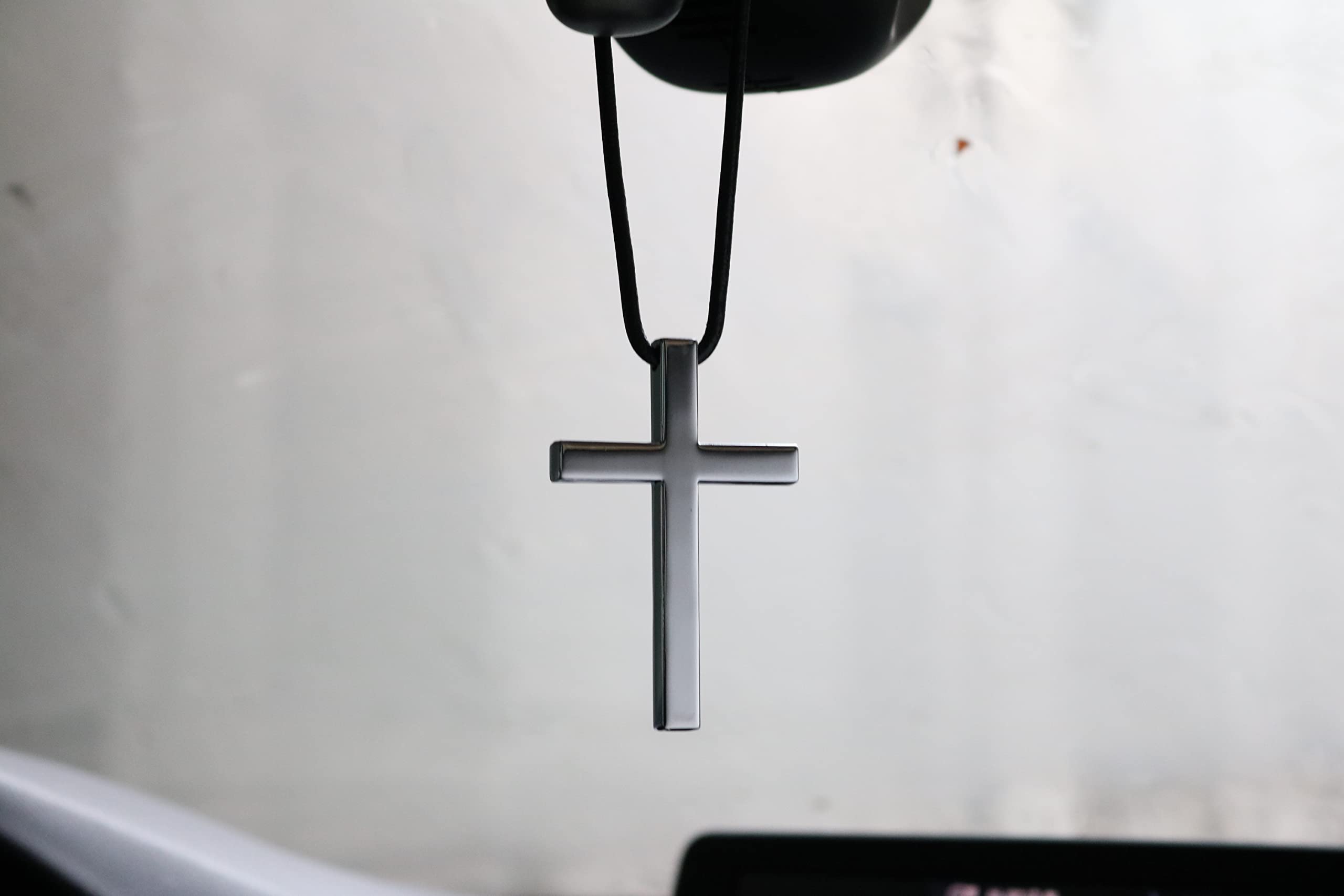 Fsforcar Cross Hanging Ornaments For Car Rear View Mirror, Cross Metal Car Charm, Pendant Decoration For Car, Truck, Home Decor