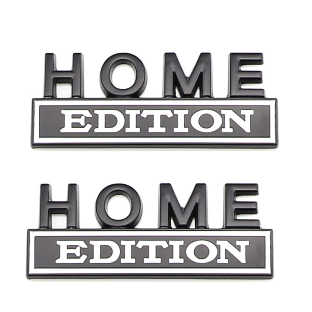 2 Pcs Home Edition Emblem Car Side Rear Front Hood Trunk Door Badge 3D Decal Sticker For Car Truck Suv (Home, Cr-Edition Cr-Edit