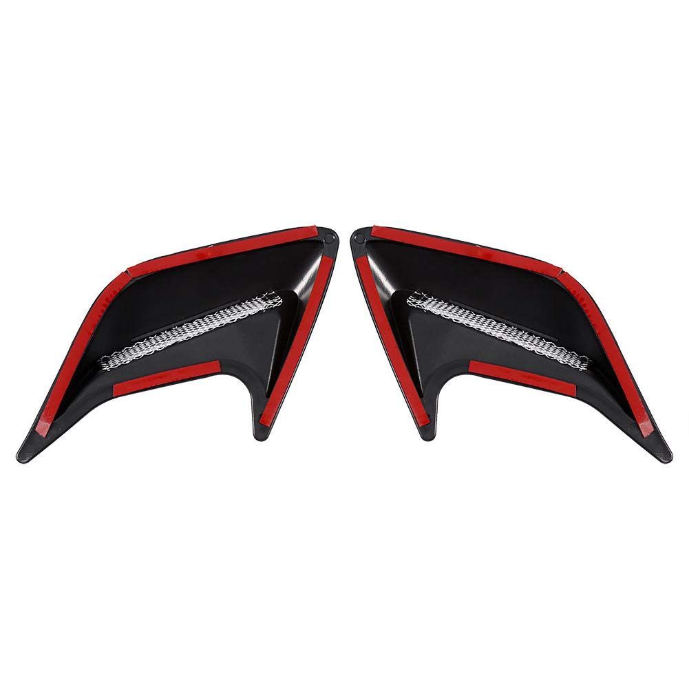 Qiilu 2pcs Car Decorative Air Intake Hood Scoop Vent, Outlet Intake Hood Vent Bonnet Universal DIY for Cars Trucks Black