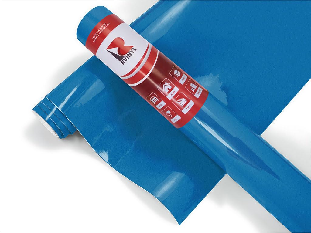 3M 1080 Series G337 Gloss Blue Fire - 5Ft X 5Ft - 25Sq Ft - Dual Cast Thick Vinyl Car Wrapping Film - Vehicle Sheet Roll