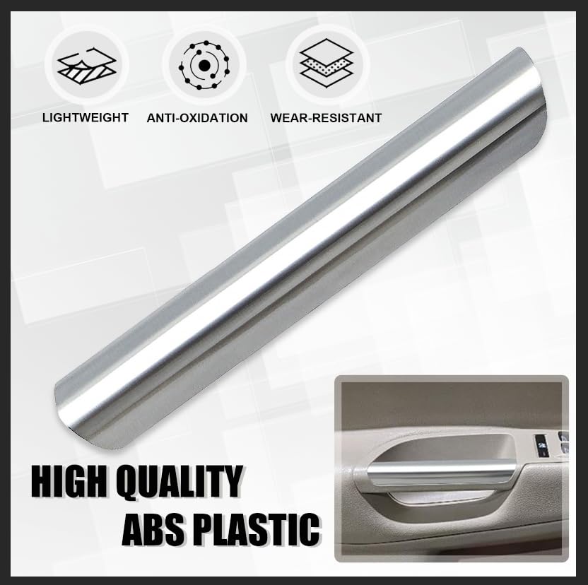 Sosega Silver Plastic Driver Left Side Armrest Door Handle Trim Compatible with Ford Escape 2013-2019 Model CJ5Z-7822621-BA