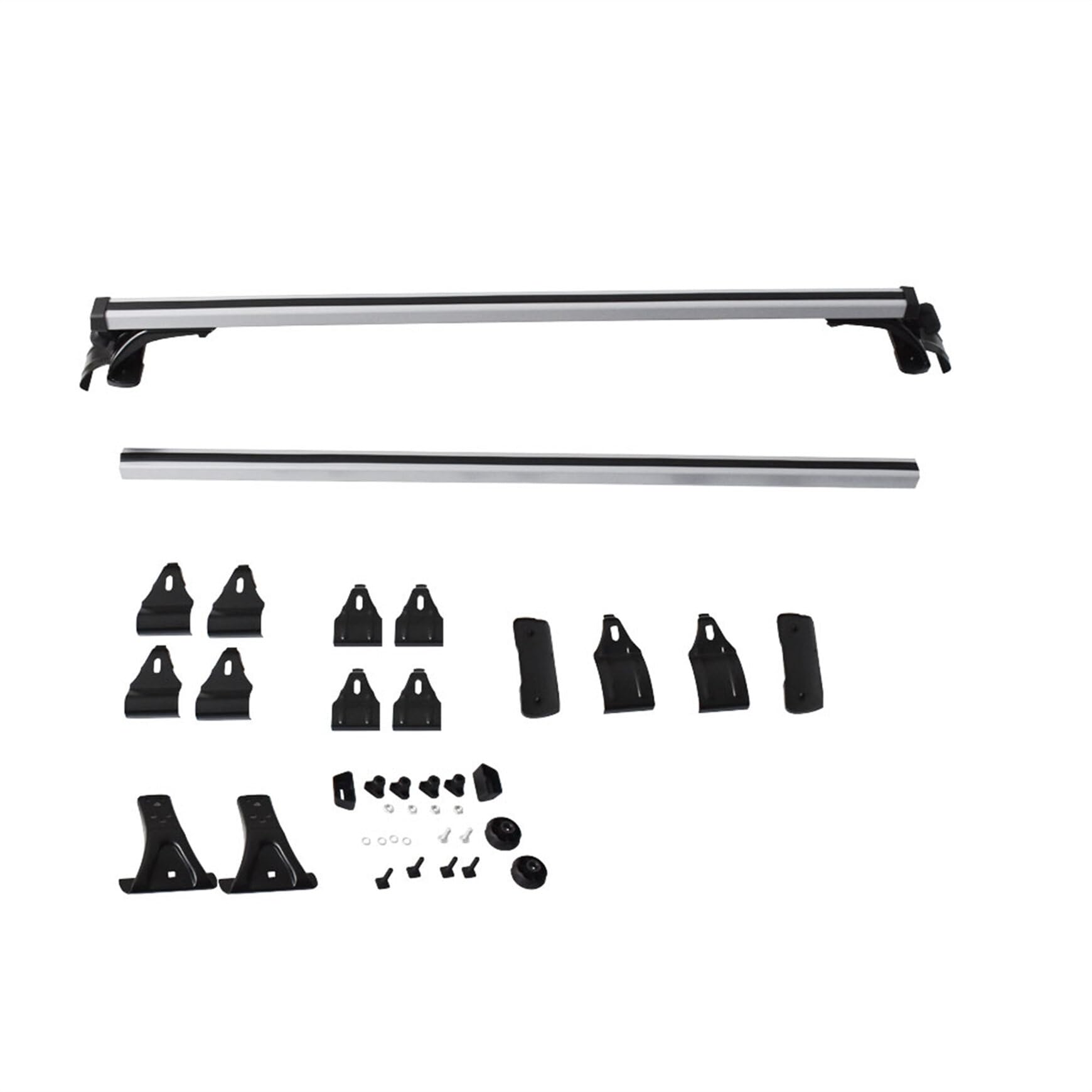 48 Inch Universal Car Top Roof Cross Bar Luggage Cargo Rack With 3 Kinds Clamp Silver Aluminum