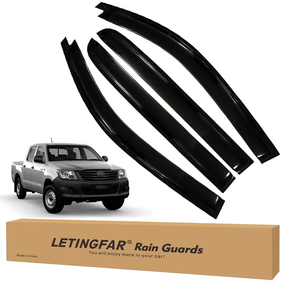 Tape-on Rain Guards for 2005-2015 Toyota Tacoma Double Cab, for 2005-2015 Toyota Tacoma Accessories,Side Vent Visors Shades Wind