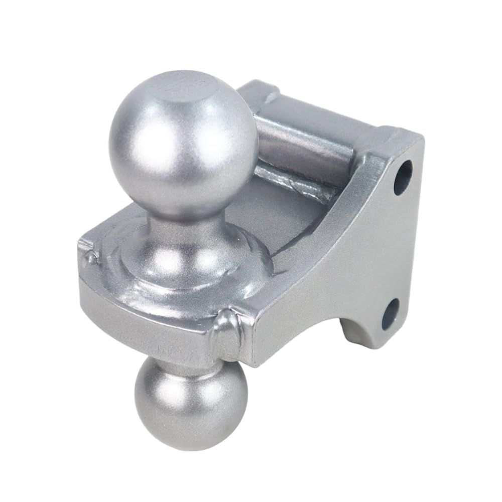 Shocker Impact Cushion Hitch Combo Ball Mount 4' Rise To 4' Drop, Fits 2-1/2' Hitch Silver Combo 2' & 2-5/16' Balls