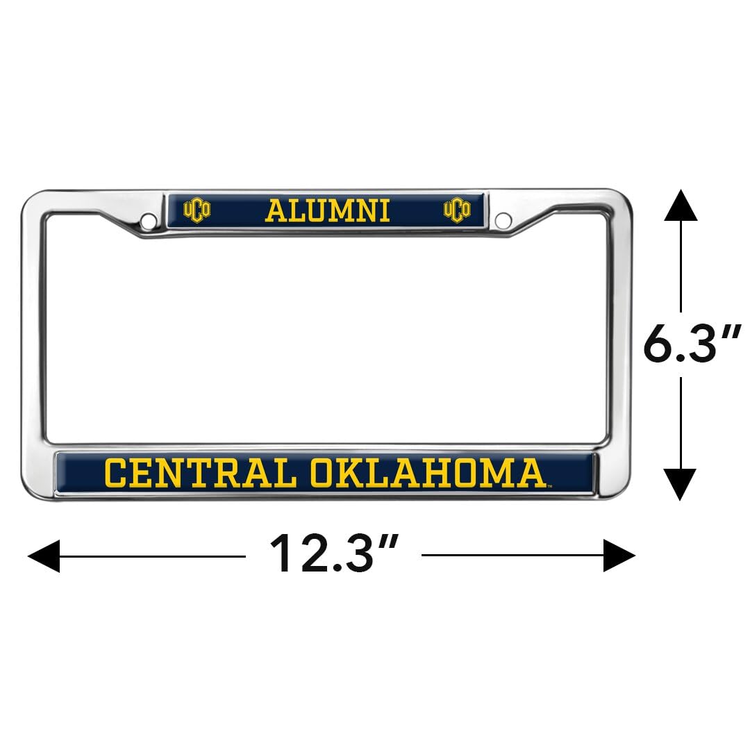 GRAPHICS & MORE Metal License Plate Frame for University of Central Oklahoma Alumni - Full Size, Central Oklahoma Bronchos Color