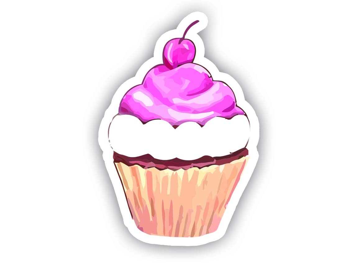 Cupcake Car Decal Vinyl Sticker - Vinyl Decal - Car, Bumper, Laptop, Decor, Window Vinyl Decal Sticker - (4    Vinyl Decal)