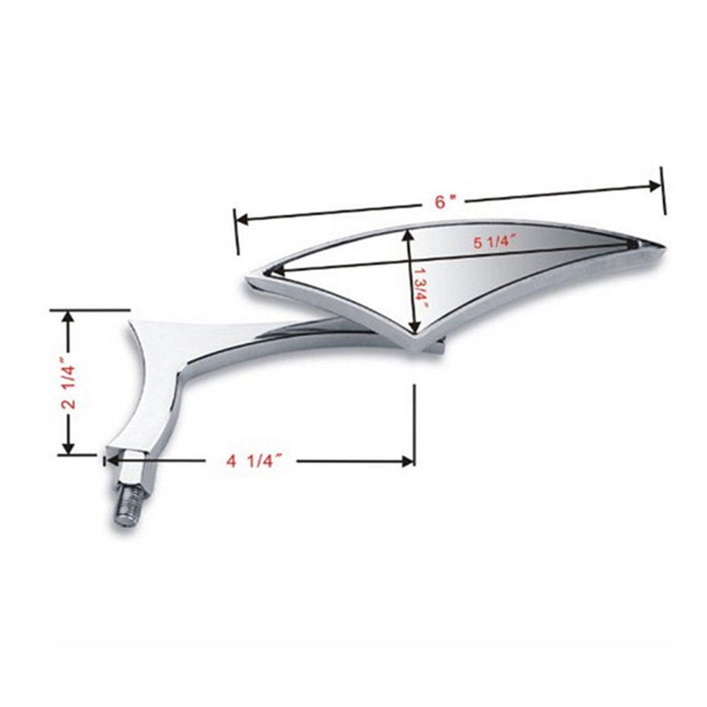 Chrome Motorcycle Blade Rear View Mirrors For Harley Cruiser Bobber Chopper (Chrome-Harley)