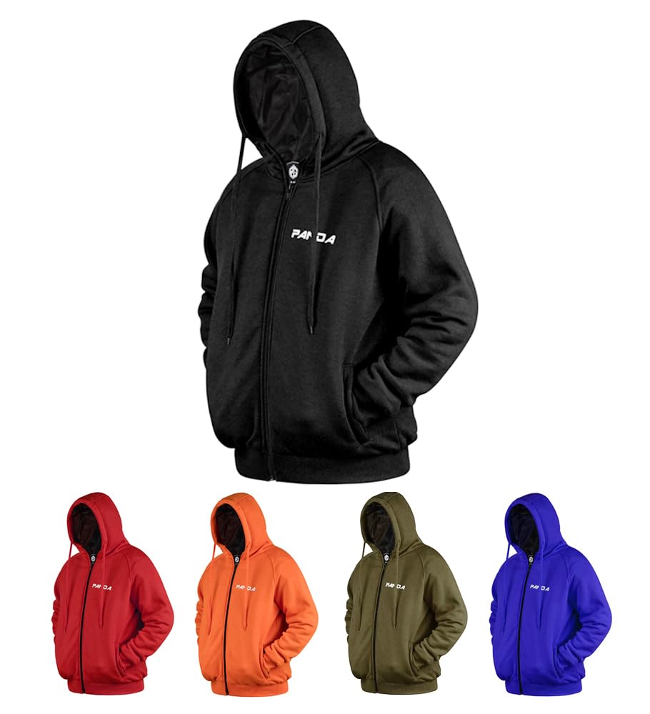 PANDA CYCLE GEAR Motorcycle Hoodie for Men & Women Breathable Dual Sports Motorbike Riding Sweatshirt CE Armored All Weather Mot