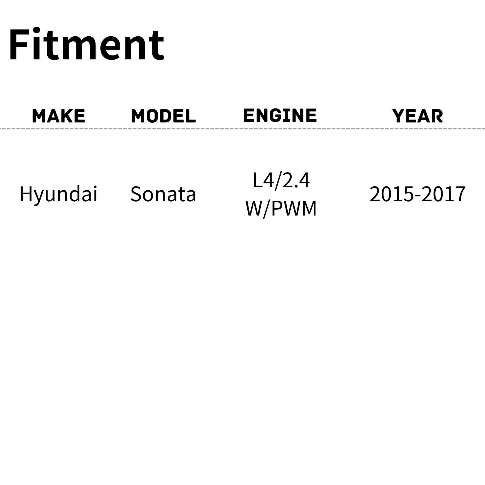 TYG OE Replacement(CAPA Quality) Cooling Fan Extra Silent for 2015-2017 Hyundai Sonata L4/2.4 W/PWM | 25380-C2000 | HY3115151 |